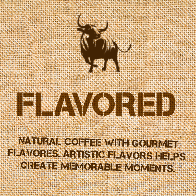 flavored coffee on burlap